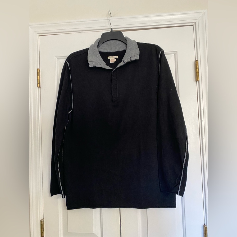 Carbon 2 Cobalt Mens XL Cashmere Blend 1/4 Button Up Polo Sweater
